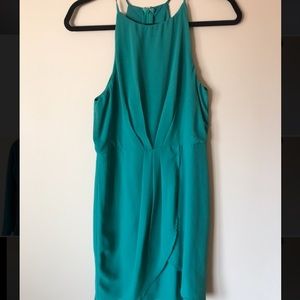 High Neck Teal Green Dress